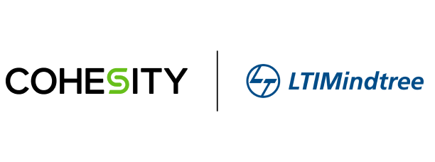 LTI Mindtree and Cohesity logo lockup